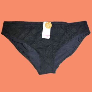 NWT Freya Nomad Nights Size L Classic Bikini Brief Swim Bottom Black Beach Pool